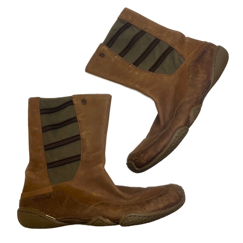 Teva Shay Brown Leather Mid-Calf Boots 10